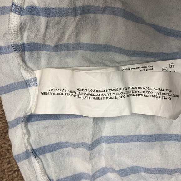 MinkPink Crop Top White with Blue stripes - Picture 5 of 9